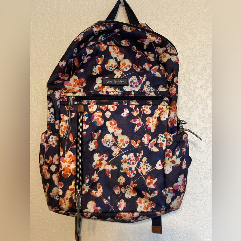 Vera Bradley Butterfly Print Backpack – Navy Multi Color - Picture 2 of 7